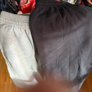 2 pcs - Black and Gray Adult Jogger Sweatpants